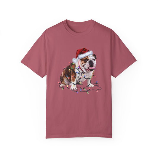 Christmas Bulldog Shirt, Christmas Lights Dog Tee, Christmas Dog Tee, Bulldog Mom Tshirt, Gift for Dog Lover, Bulldog