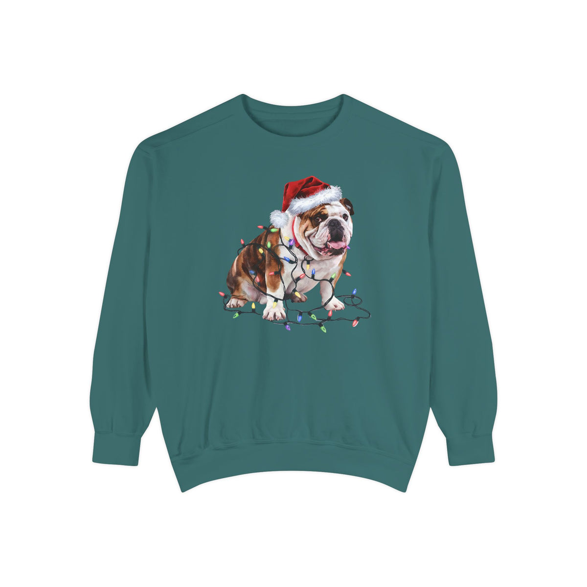 Christmas Bulldog Sweatshirt, Christmas Lights Dog