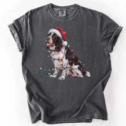 Christmas Springer Spaniel Shirt, Christmas Lights Dog Shirt, Christmas Dog, Springer Spaniel Mom, Gift for Dog Lover, Springer Spaniel