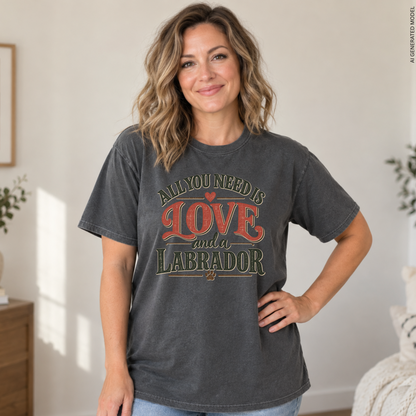 Labrador Retriever Shirt, All You Need Is Love and a Labrador