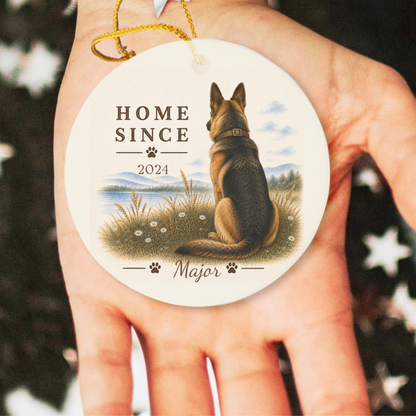 Personalized German Shepherd Ornament, Double Sided Gotcha Day Gift, Custom Dog Keepsake