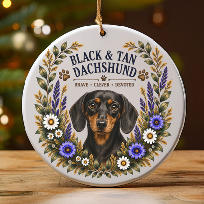 Black and Tan Dachshund Ornament, Dachshund Lover Gift, Doxie Mom Dog Keepsake