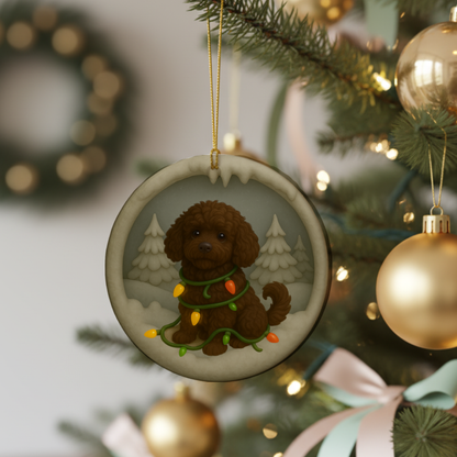 Personalized Portuguese Water Dog Christmas 3D Clay-Style Dog Keepsake