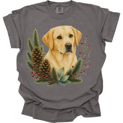 Yellow Lab Christmas Shirt, Labrador Retriever Dog Mom Tee, Holiday Lab Lover Gift