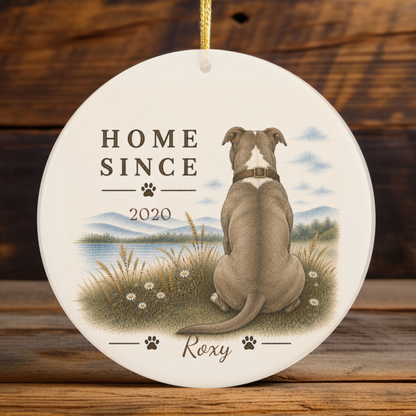 Personalized Pit Bull Ornament, Double Sided Gotcha Day Gift, Custom Dog Keepsake