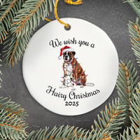 Load image into Gallery viewer, Christmas Boxer Ornament, Christmas Lights Dog Keepsake
