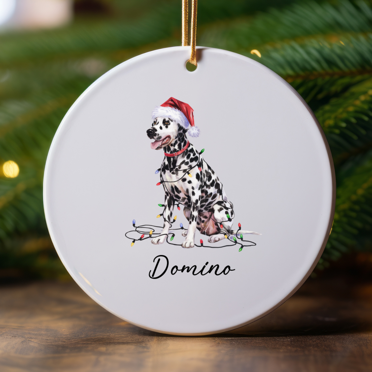 Dalmatian Christmas Ornament, Personalized Dog Ornament