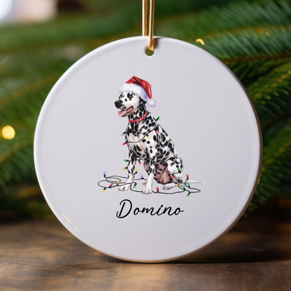 Dalmatian Christmas Ornament, Personalized Dog Ornament