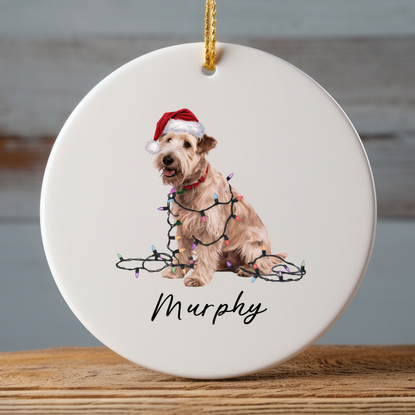 Soft Coated Wheaten Terrier Ornament, Personalized Christmas Decor