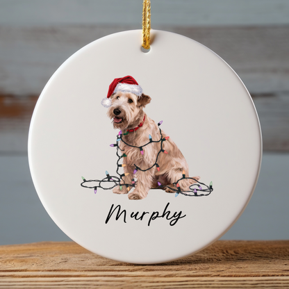 Soft Coated Wheaten Terrier Ornament, Personalized Christmas Decor