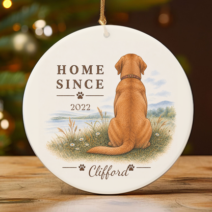 Personalized Fox Red Lab Ornament, Double Sided Labrador Gotcha Day Gift, Custom Dog Keepsake