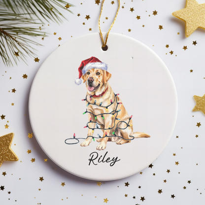 Yellow Labrador Retriever Ornament, Personalized Dog Christmas Keepsake