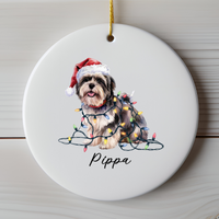 Load image into Gallery viewer, Lhasa Apso Ornament Personalized Dog Keepsake
