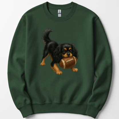 Black and Tan Cavalier Football Sweatshirt Cute Dog Lover Game Day Crewneck Gift Shirt