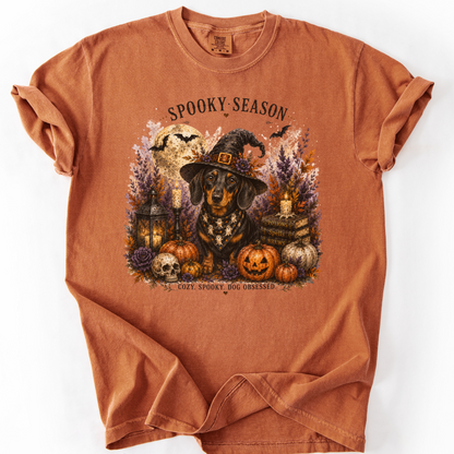 Black & Tan Dachshund Spooky Season Dog Mom Halloween Shirt