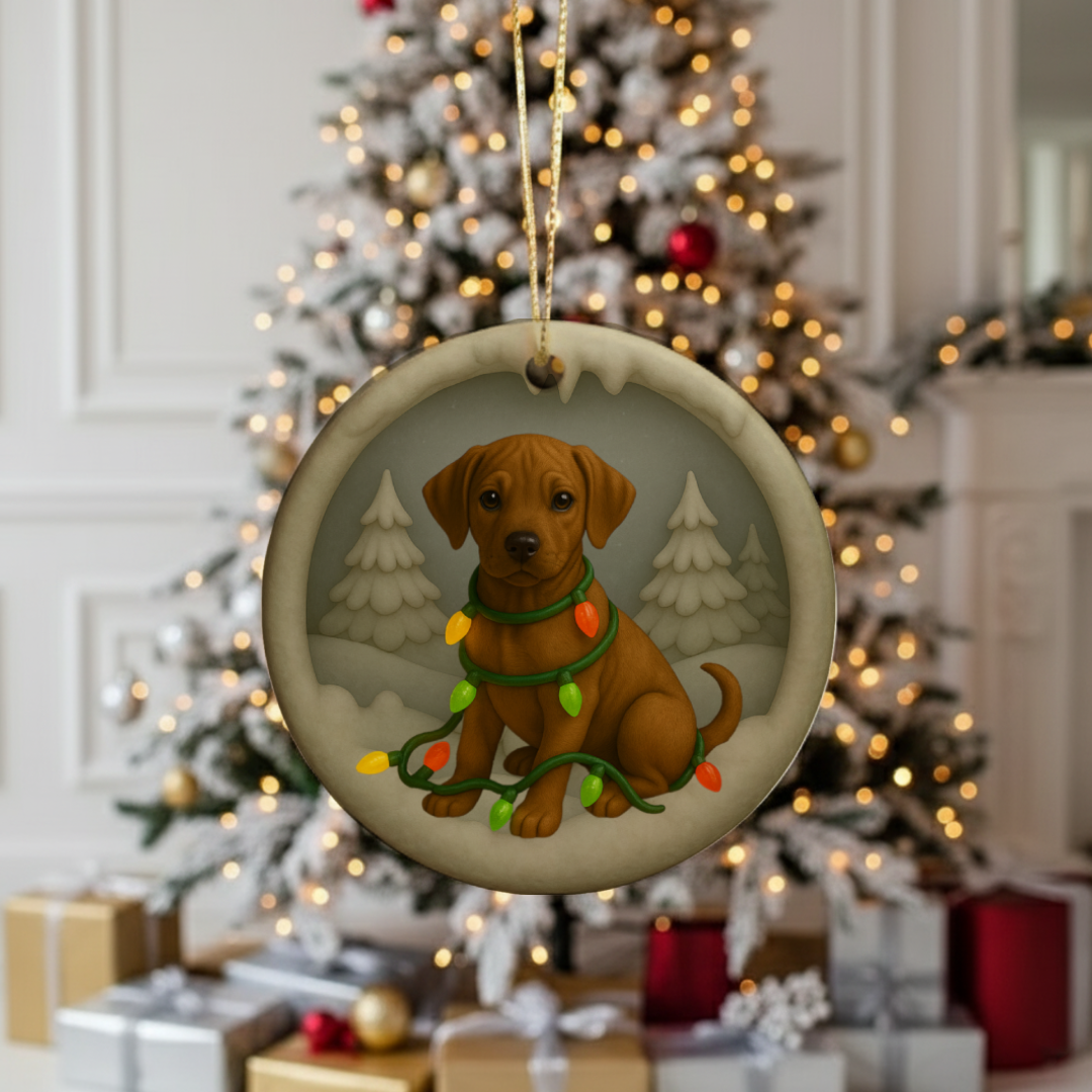 Personalized Rhodesian Ridgeback Christmas 3D Clay-Style Dog Keepsake