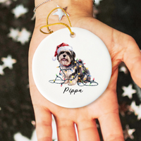 Load image into Gallery viewer, Lhasa Apso Ornament Personalized Dog Keepsake
