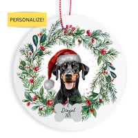 Load image into Gallery viewer, Personalized Doberman Ornament, Custom Dog Christmas Keepsake, Customized Pet Name Ornament, Pet Memorial Ornament, Custom Dog Keepsake
