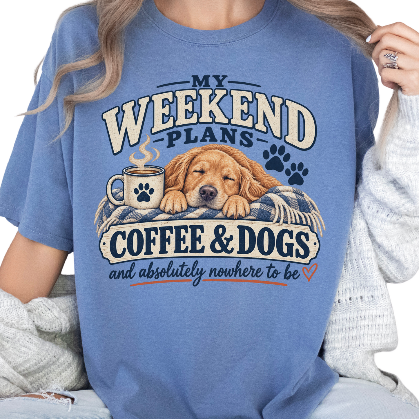Golden Retriever Shirt, Coffee and Dogs Tee, Golden Retriever Mom Gift, Weekend Dog Shirt