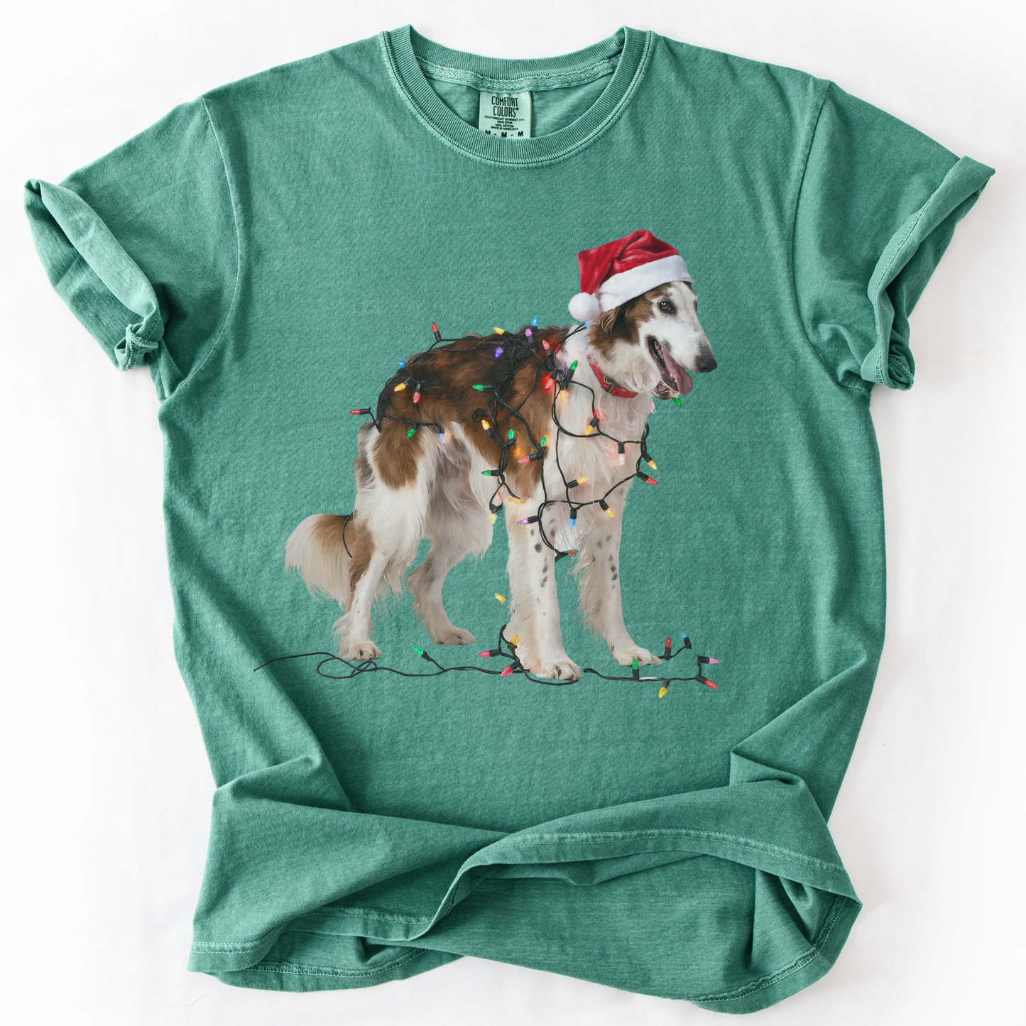 Borzoi Christmas Lights Dog Shirt