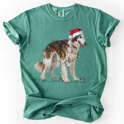 Borzoi Christmas Lights Dog Shirt