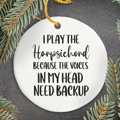 Harpsichord Ornament, Ceramic Musician Gift