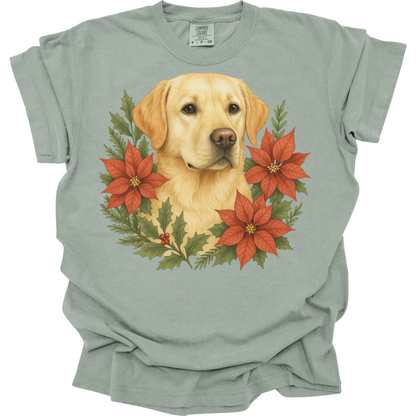 Yellow Lab Poinsettia Christmas Shirt