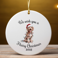 Load image into Gallery viewer, Christmas Poodle Ornament, Christmas Lights Dog Keepsake
