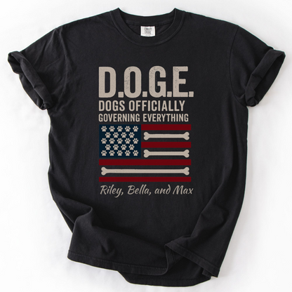 Personalized D.O.G.E. Dogs Officially Governing Everything Patriotic Dog Lover Shirt