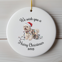 Load image into Gallery viewer, Bichon Frise Christmas Ornament, Personalized Ceramic Keepsake
