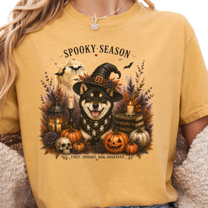 Black Shiba Inu Spooky Season Dog Mom Halloween Shirt
