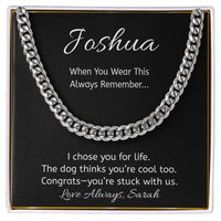 Load image into Gallery viewer, Funny Dog Lover Necklace, “I Chose You for Life” Message Card