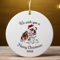 Load image into Gallery viewer, Christmas Bulldog Ornament, Christmas Lights Dog Keepsake
