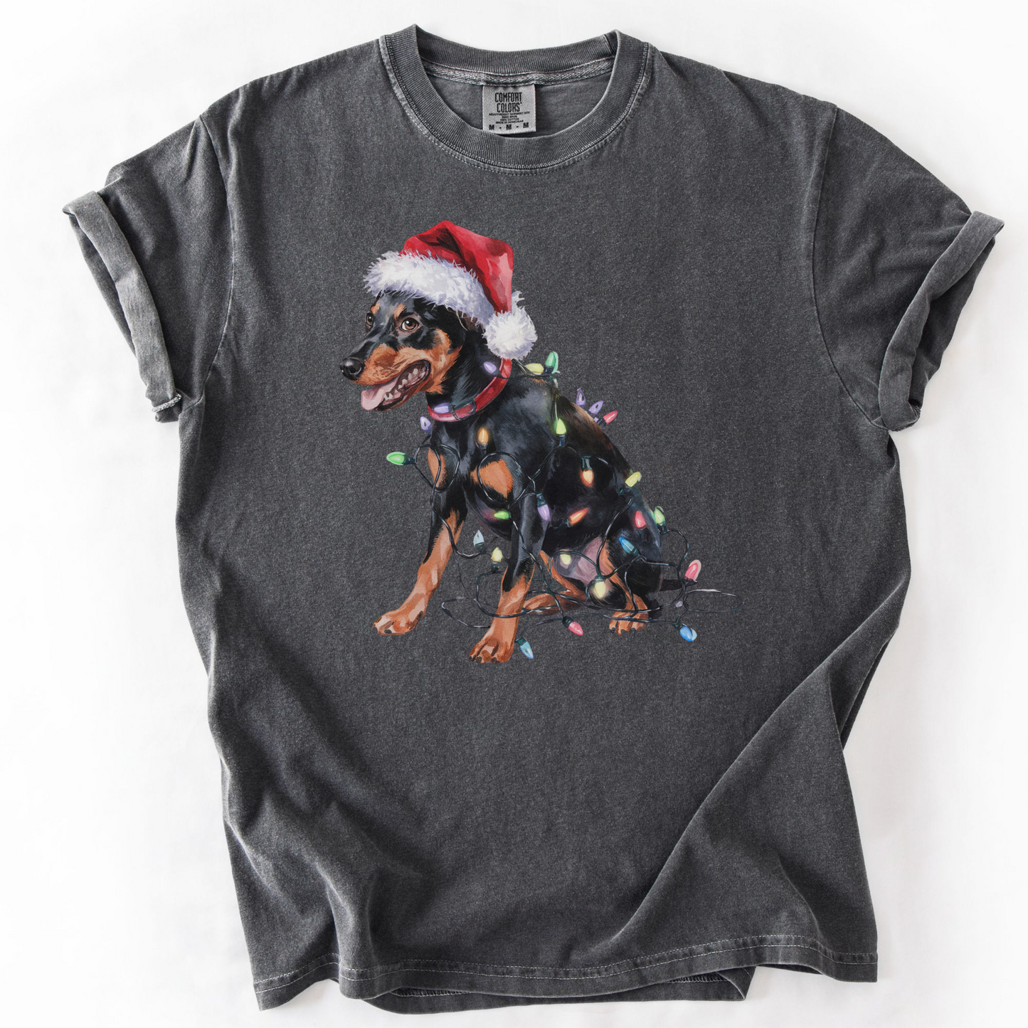 Christmas Miniature Pinscher Shirt, Christmas Lights Dog Tee, Christmas Dog Tee, Miniature Pinscher Mom Tshirt, Gift for Dog Lover