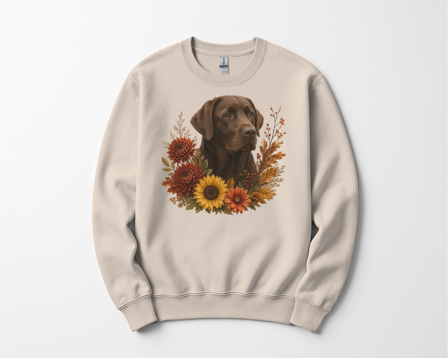 Chocolate Labrador Autumn Floral Sweatshirt