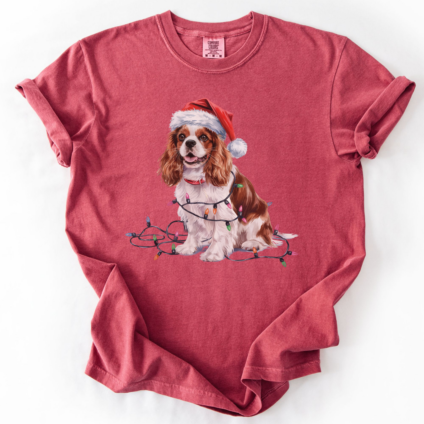 Christmas Cavalier King Charles Spaniel Shirt, Christmas Lights Dog Tee, Christmas Dog Tee, Cavalier Spaniel Mom Tshirt, Gift for Dog Lover