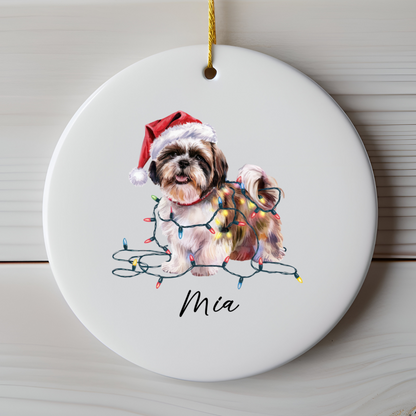 Shih Tzu Ornament Personalized Gift, Custom Holiday Pet Decor