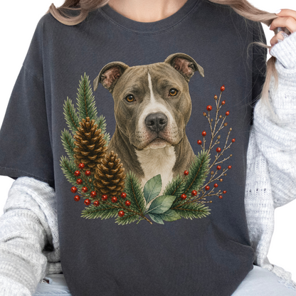 Pit Bull Christmas Shirt, Pitbull Dog Mom Tee, Holiday Pit Bull Lover Gift