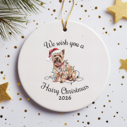 Christmas Cairn Terrier Ornament, Cairn Terrier Mom, Christmas Lights Dog Keepsake, Christmas Dog, Gift For Dog Lover, Cairn Terrier
