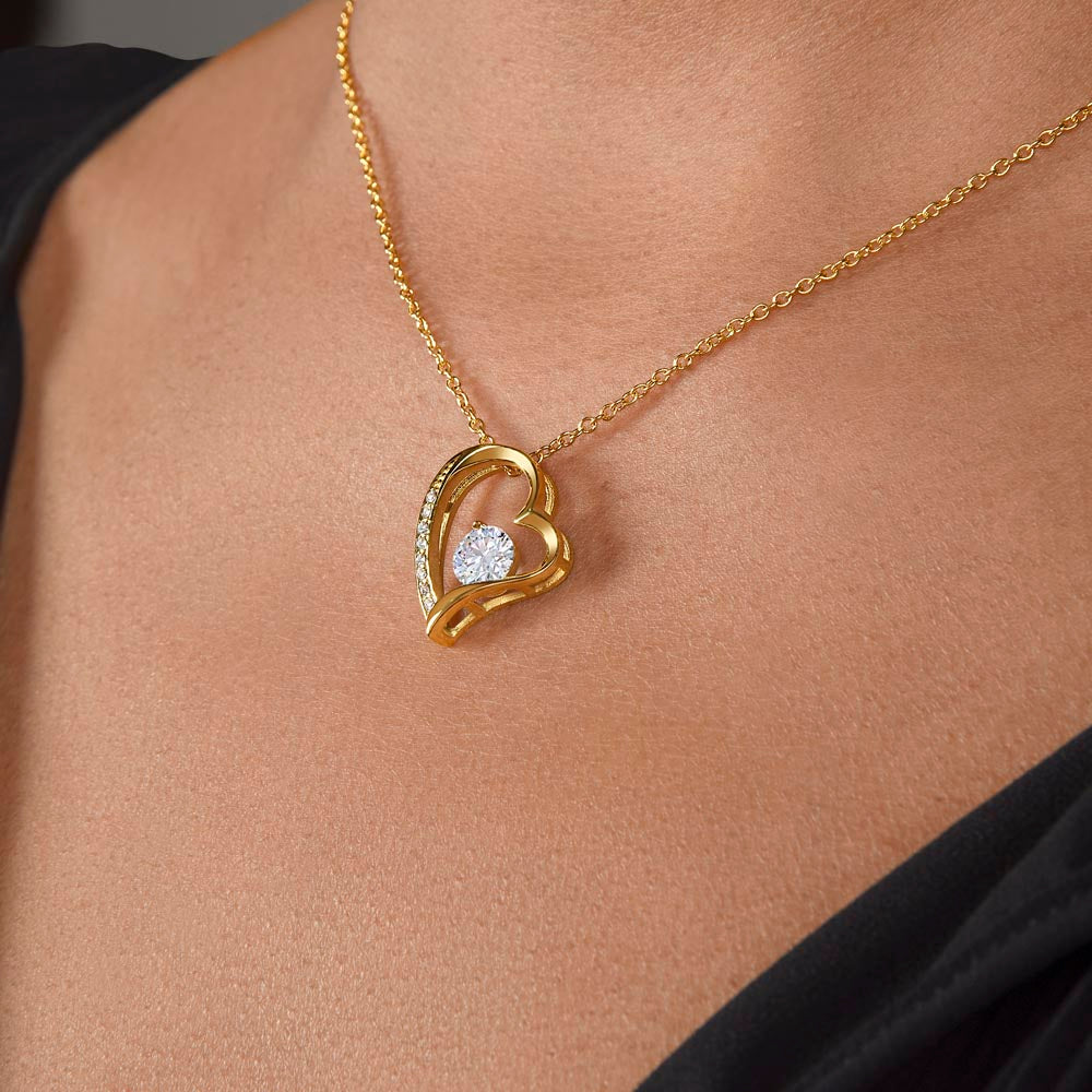 Personalized Heart Necklace with Hearts Message Card
