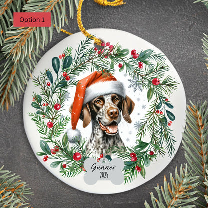 Personalized German Shorthaired Pointer Christmas Ornament