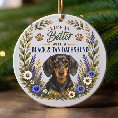 Black and Tan Dachshund Ornament, Doxie Lover Gift, Dachshund Mom Gift, Dog Keepsake