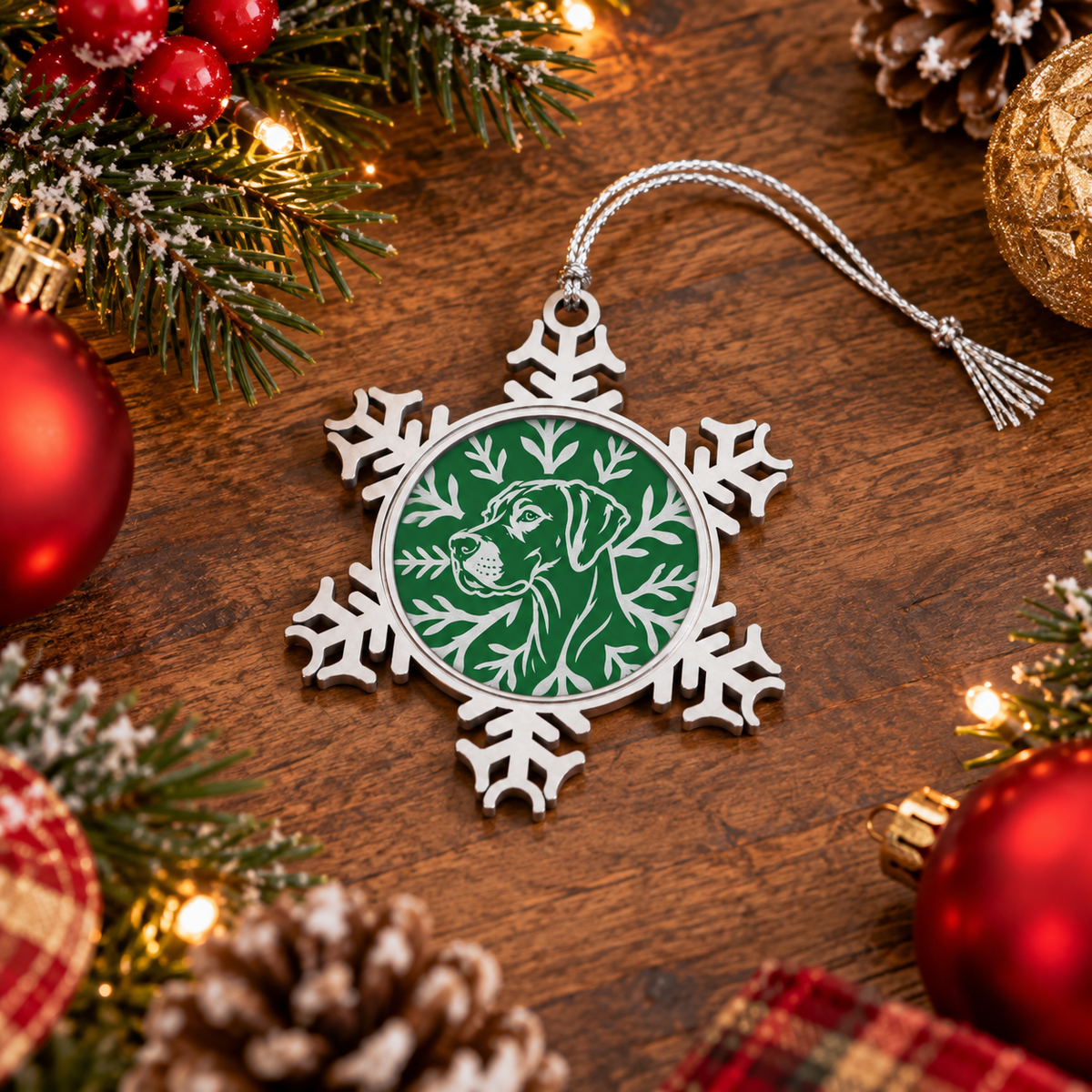 Great Dane Ornament, Pewter Snowflake Christmas Ornament, Great Dane Lover Gift