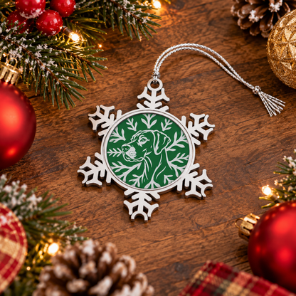 Great Dane Ornament, Pewter Snowflake Christmas Ornament, Great Dane Lover Gift