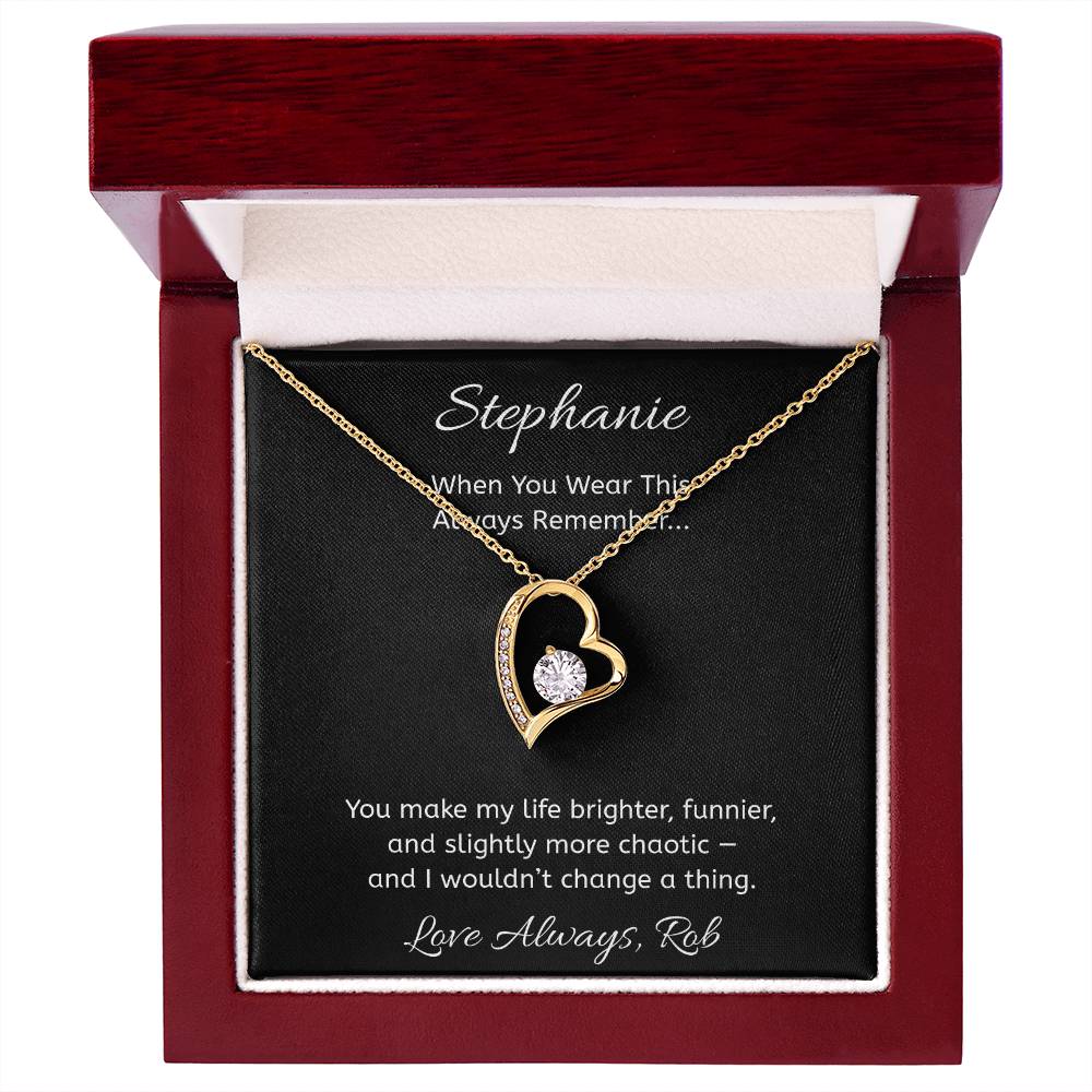 Personalized Heart Necklace with Message Card