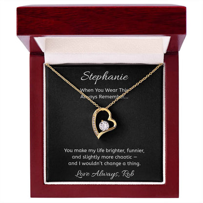 Personalized Heart Necklace with Message Card