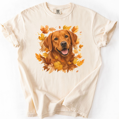 Fox Red Lab Fall Shirt, Autumn Dog Mom Comfort Colors Tee