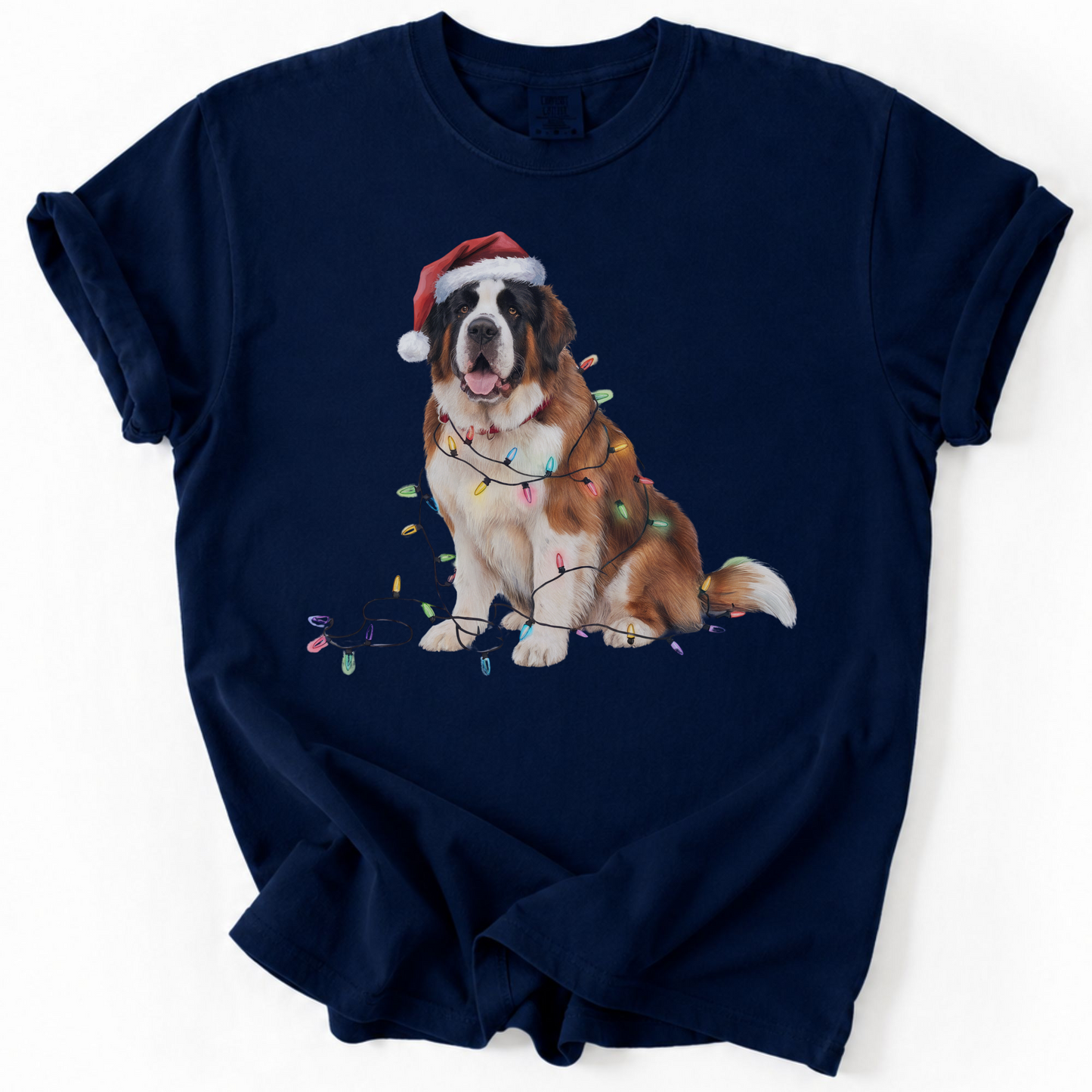 Christmas Saint Bernard Shirt, Christmas Lights Dog Shirt, Christmas Dog, Saint Bernard Mom Shirt, Gift for Dog Lover, Saint Bernard