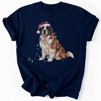 Christmas Saint Bernard Shirt, Christmas Lights Dog Shirt, Christmas Dog, Saint Bernard Mom Shirt, Gift for Dog Lover, Saint Bernard