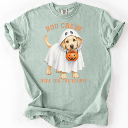 Yellow Lab Boo Crew Halloween Shirt, Here for the Treats Dog Mom Tee